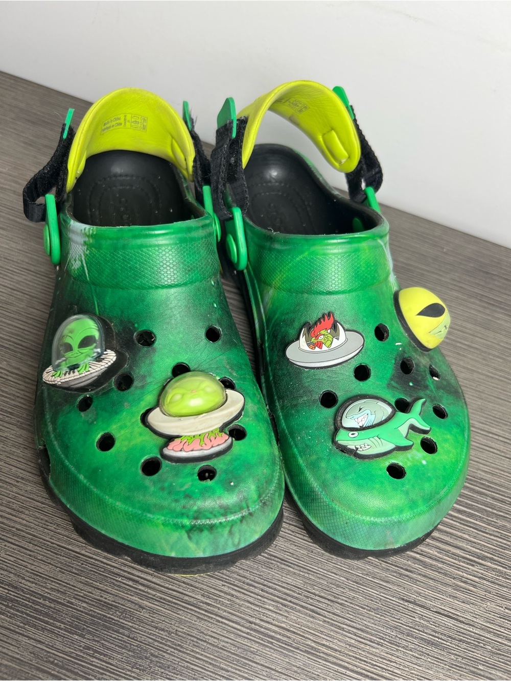 Kids Green Space-Themed Crocs